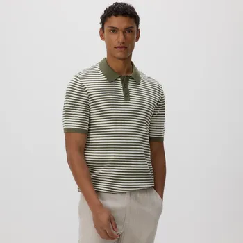 Pánské tričko Reserved - Svetr polo s viskózou - zelená - 9987N-87P - 9987N-87P-XXL