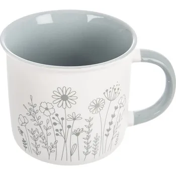 Hrnek porcelánový KVĚT 0,4 l zelenkavá O0482-15