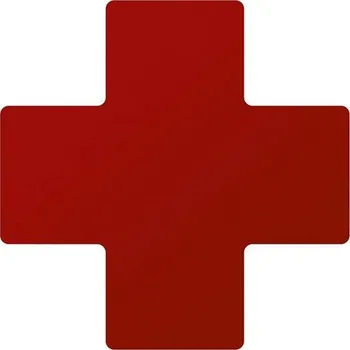 Značení Podlahové značení - Středová značka "+" 101,6 x 254 mm, 20 ks v balení, červená