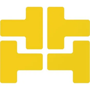 Podlahové značení - Dělící značka "T" 50,8 x 127 mm, 20 ks v balení, žlutá