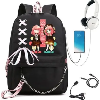 Dívčí batoh s řetízkem nápisy USB SPY FAMILY Forger 19L Lifestyle 97k-cube