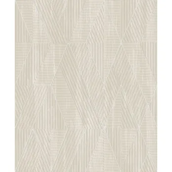 Tapeta Masureel Geometrická vliesová tapeta na zeď, šedo-béžová, PRI302, The Texture Book, Masureel, velikost 10,05 x 0,53 m
