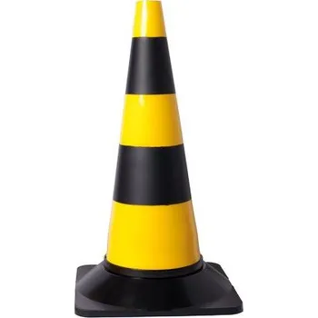 Výstražný trojúhelník Dopravní kužel žlutočerný, 50 cm