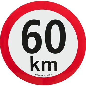 Označení max. rychlosti 60 km/h, reflexní fólie I. třídy Ø 20 cm