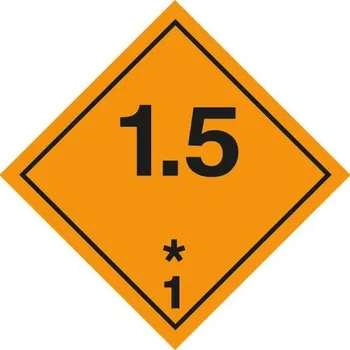 Značka ADR č. 1.5, pevná na plechu (10 x 10 cm)