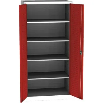 Skříňka na nářadí Univerzální dílenská skříň, 4 police, 1950 x 950 x 600 mm, ČERVENÁ