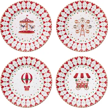 Talíř SADA TALÍŘKŮ VÁNOČNÍ ŘÍŠE DIVŮ 19 cm