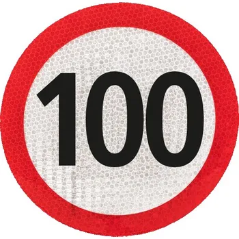 Označení max. rychlosti 100 km/h, reflexní fólie II. třídy Ø 20 cm
