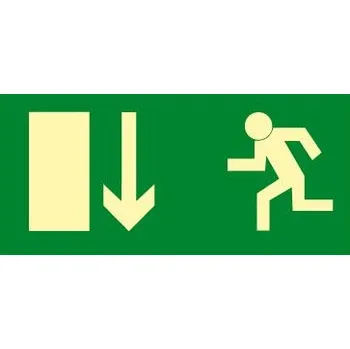 Únikový východ dolů, plast 21,0 x 10,5 cm