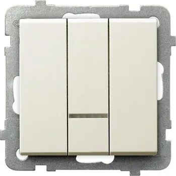 vypínač Trojitý vypínač Klasik, Podomítkový Ospel béžové odstíny ŁP-13RS/M/27