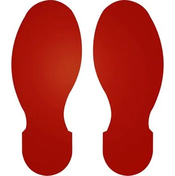 Značení Podlahové značení - Stopy, 254 x 89 mm, 5 ks levá + 5 ks pravá v balení, červené