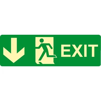 Nouzový východ směr dolů, fólie 30 x 10,5 cm