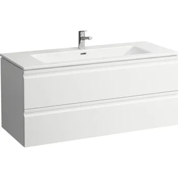 LAUFEN PRO S - umyvadlo se skříňkou, se 2 zásuvkami včetně místošetřícího sifonu 861967 (H861967) Barva: Grafit mat, Provedení: 1 otvor pro baterii, středový