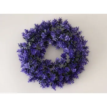 Velikonoční dekorace Jarní věneček prům. 20 cm - TMAVĚ FIALOVÝ