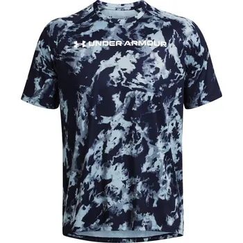 Pánské tričko Pánské funkční tričko s krátkým rukávem Under Armour TECH ABC CAMO SS modré 1361698-410 - M | UK 8 | US 10,5