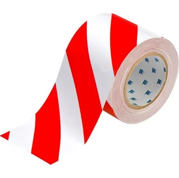 Lepicí páska Označovací podlahová páska 101,6 mm x 30 m červeno-bílá