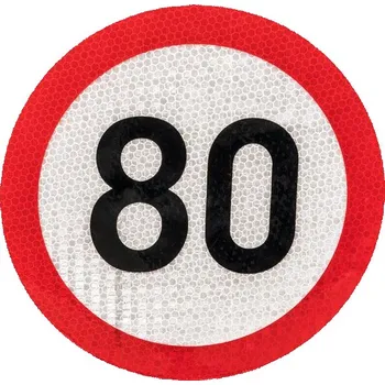Označení max. rychlosti 80 km/h, reflexní fólie II. třídy Ø 20 cm