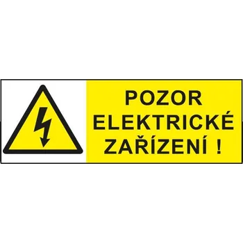 Značka výstrahy - Pozor elektrické zařízení ! Fólie 5 x 1,6 cm, aršík 90 ks