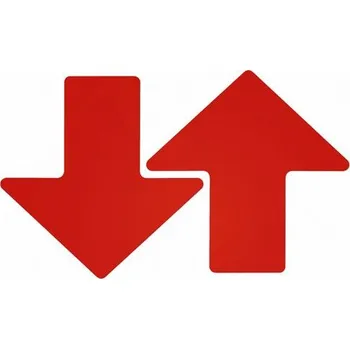 Značení Podlahové značení - Šipky, 76,2 x 203,2 mm, 100 ks v balení, červené