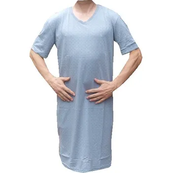 Pánská noční košile xcena Bavlněné noční košile V šedá Velikost: XL