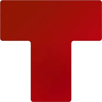 Značení Podlahové značení - Dělící značka "T" 101,6 x 254 mm, 20 ks v balení, červená