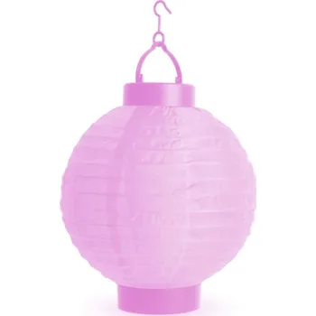 Party dekorace Lampion s LED diodou růžový 20 cm