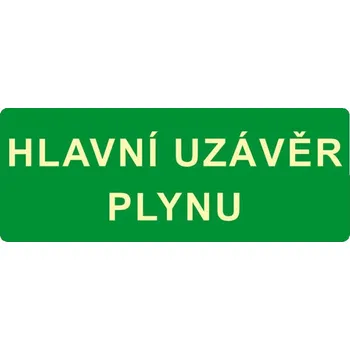 Hlavní uzávěr plynu, fólie 21 x 9 cm