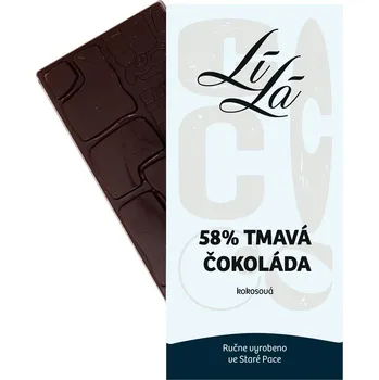 Čokoláda Lílá Tmavá čokoláda 58% s kokosem a kokosovým cukrem 50 g