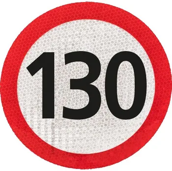 Označení max. rychlosti 130 km/h, reflexní fólie II. třídy Ø 15 cm