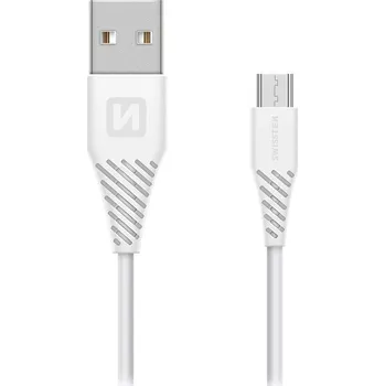 Datový kabel Kabel Swissten USB - microUSB typ B, 1,5 m, bílý