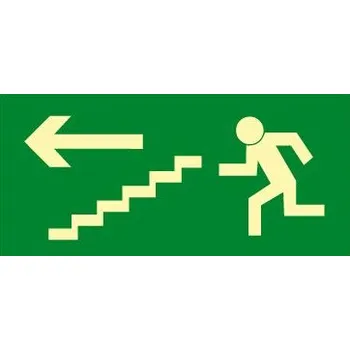 Únikové schodiště vlevo dolů, fólie 30,0 x 15,0 cm