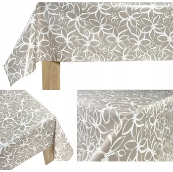 Obraz Obrus Plamoodporný Voděodolný Vzor Kreslené Květiny Ochranná Dekorativní Ubrus