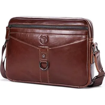 Bullcaptain pánská kožená taška Eucher Hnědá BULLCAPTAIN 97k-cube