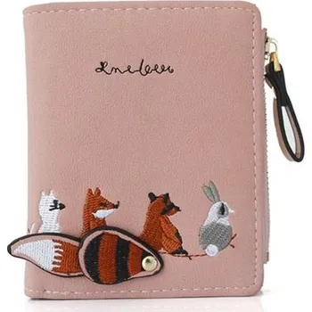 Obal na doklad Dívčí malá peněženka s lišky Růžovo-béžová Lifestyle 180105063229