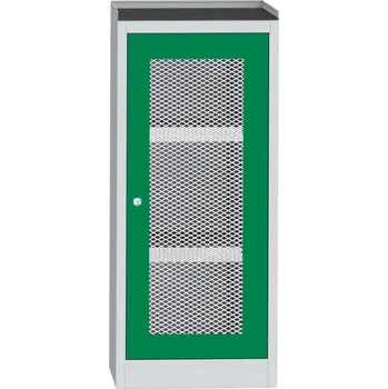 Skříňka na nářadí Skříň na chemikálie, drátěné dveře, 118 x 50,5 x 50 cm, zelená RAL 6024