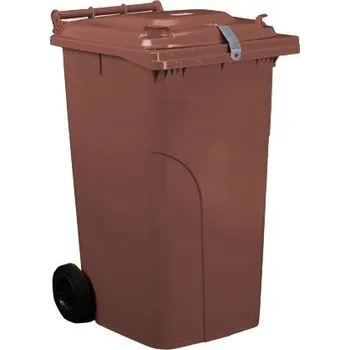 Skladový kontejner Sběrná nádoba s plechem hnědá- 240 l