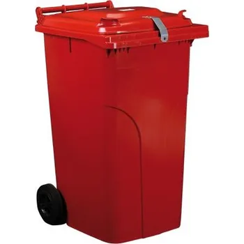 Skladový kontejner Sběrná nádoba s plechem červená - 240 l