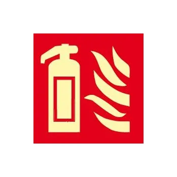 Fotolouminscenční značka: Hasicí přístroj, plast 10,5 x 10,5 cm