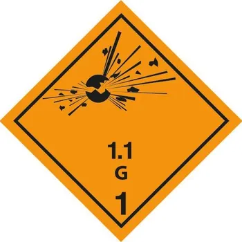 Značení Výbušné látky a předměty č. 1.1.G (30 x 30 cm)