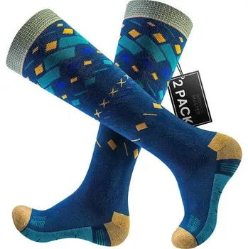 Vak na lyže OutdoorMaster 2 páry unisexových lyžařských ponožek pro muže a ženy, zimní snowboarding Prodyšné