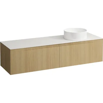 Nábytek LAUFEN ARUN - zásuvkový element 1600, se 2 zásuvkami, s výřezem vpravo, s vrchní deskou Ardesia Bianca, H4141431512501