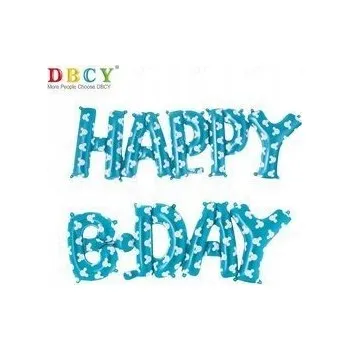 Balónek Sada balónků HAPPY B-DAY Modrá (40 cm)