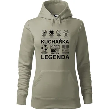 Pánská mikina Dámská mikina Kuchařka legenda Velikost (žena): M, Vyberte barvu: Světlá khaki