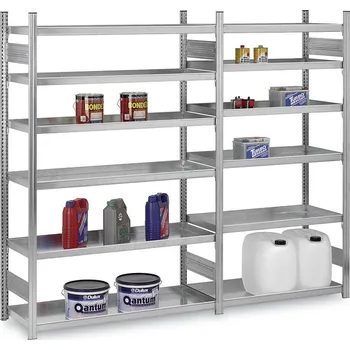 Dílenský regál Základní regál vanový 1300 x 500 x 2500 mm, 6 polic