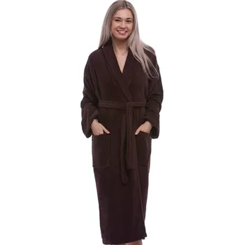 Dámský župan Hnědý těhotenský župan do porodnice froté 1ZF3076 hnědá xxl