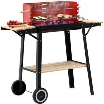 Zahradní gril Garden Line Zahradní gril s bočními policemi a kolečky 93x42x84 cm