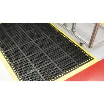 Rohožka Protiúnavová gumová rohož Dominika - černá (100 x 150 cm)