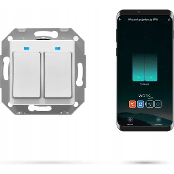 vypínač Dvojitý vypínač Tuya WiFi řady Frame 2 tlačítka, bílý