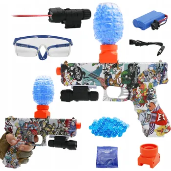 Dětská zbraň AUTOMATYCZNY PISTOLE NA GELOVÉ KULIČKY S LASEREM BEZPEČNÁ PUŠKA