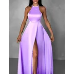 Fialové saténové dlouhé šaty HAMBUR Velikost: ONESIZE